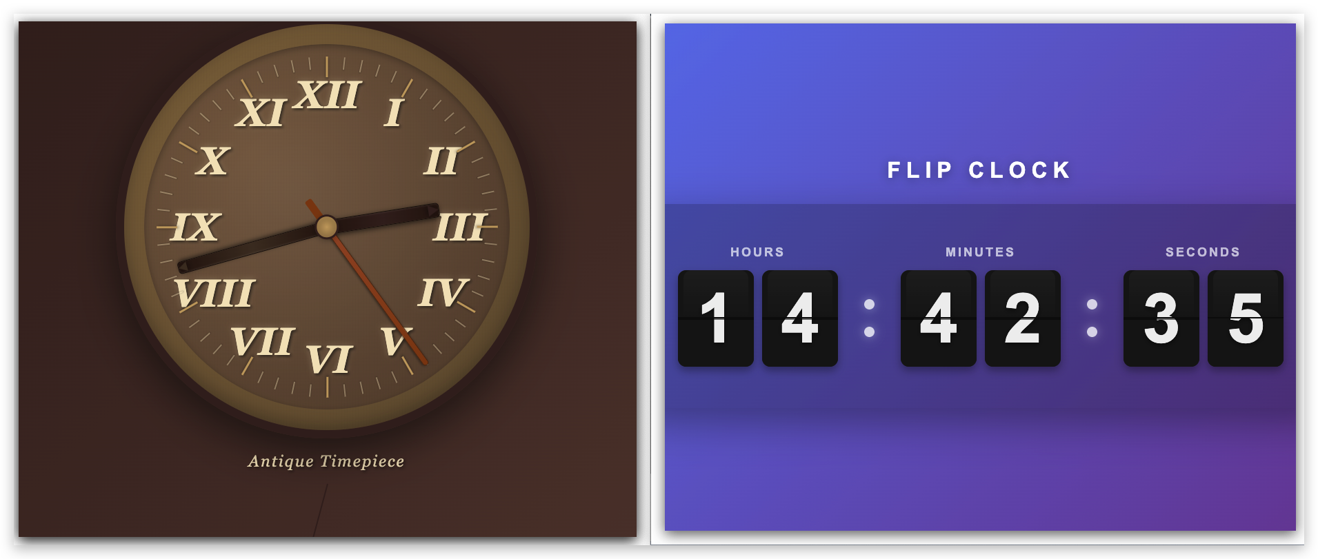 JavaScript时钟动画 - 霓虹发光和复古木质时钟